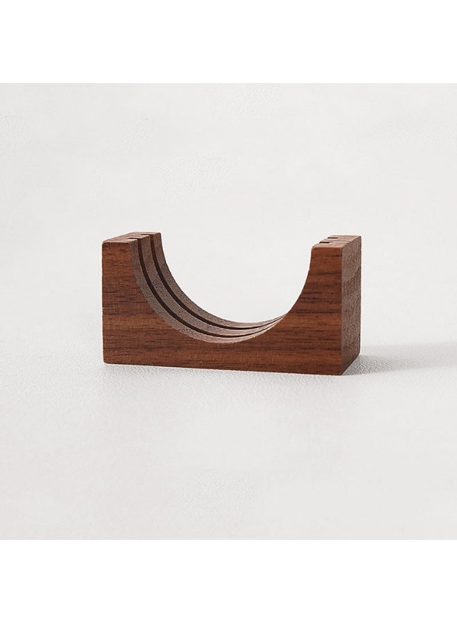 51mm Espresso Puck Screen Wooden Stand With Double Slot, Espresso Filter Accessories